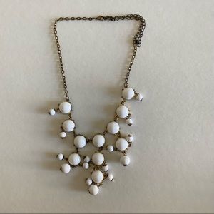 White Bubble Statement Necklace
